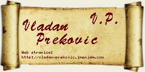 Vladan Preković vizit kartica